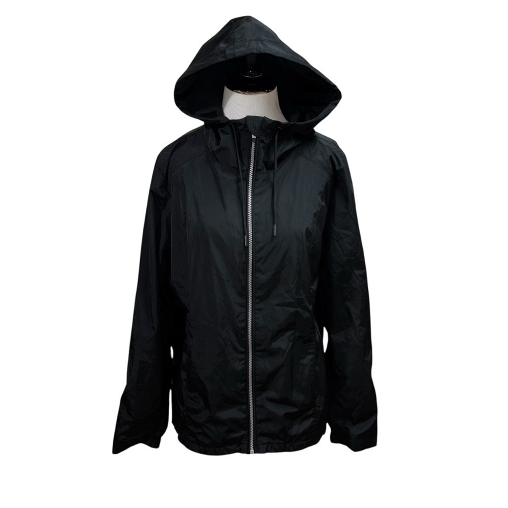 Calvin Klein Performance Women's L Large Rain Jacket Full Zip Hooded Vented Back